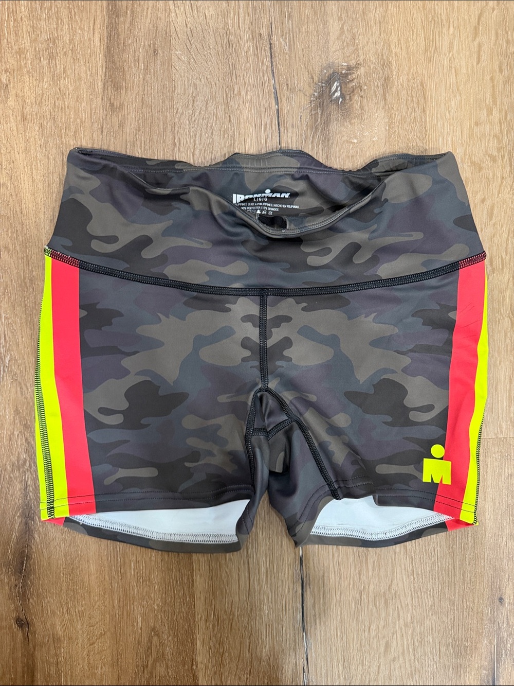 Zoot Sports Ironman Camo Athletic Shorts 5" with Neon Accents | Large